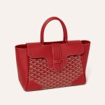 Goyard Saigon Tote Red Goyardine Canvas Palladium Hardware - Image 3